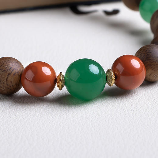 xy0528沉香+南红非洲翠手持手串 商品图5