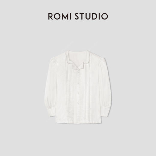 ROMI STUDIO"中古腔调"高支长绒棉复古刺绣洗水衬衫 RWCRSY4584 【发货时间25-30天】 商品图1