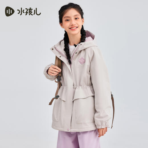 水孩儿童装女童外套薄2025秋季新品中大童防泼水透湿风衣连帽上衣 商品图4