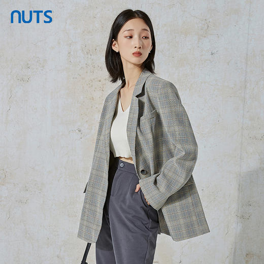 NUTS商场同款春秋季时尚简约通勤宽松复古西装外套女231048126B 商品图2
