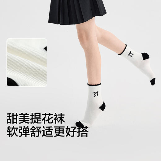 【商场同款】巴拉巴拉女童袜子秋新品儿童提花袜不勒脚甜美两双装 商品图3