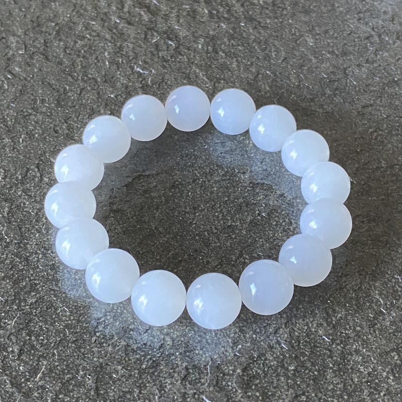 和田玉(白玉）手串/圆珠12mm/15#