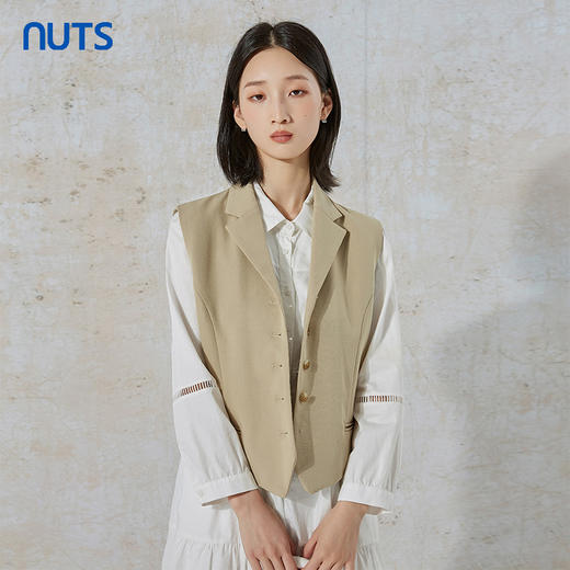 NUTS商场同款春秋款纯色时尚气质百搭马夹女231032114B 商品图0