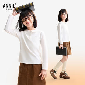 女童翻领长袖针织衫秋季新款安奈儿童装EG531537