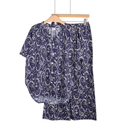 女士开衫短袖长裤套装 |棉梭织亲肤面料 吸湿透气 舒适柔软 宽松版型藏肉又百搭 商品图8