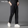 PINLI品立春季新款国潮休闲九分裤男士简约垂感宽松直筒裤子B253117019 商品缩略图0