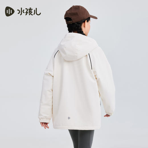 水孩儿童装外套女童2025冬季新品男童三防加绒连帽上衣中大童风衣 商品图4