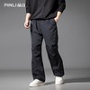 PINLI品立2025秋季新款褶皱直筒伞兵裤潮牌男士宽松百搭休闲长裤GD253117011 商品缩略图0