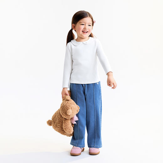 【实体店同款】女童全腰牛仔长裤秋季新款安奈儿童装XG536144 商品图3