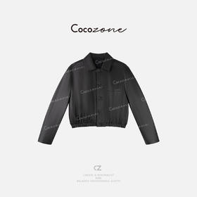 COCO ZONE 刘一一“纸皮皮衣”进口半植鞣绵羊皮翻领外套 CD2A1387