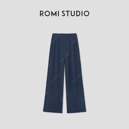 ROMI STUDIO“复古简约”苎麻混纺高腰双褶阔腿休闲裤RWCSXD2929 商品图0