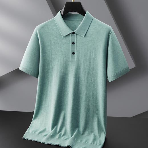 【DX】大依优型大码男装翻领休闲毛衣短袖薄款针织衫polo时尚男士加肥大码秋季上衣肥佬保暖毛衫 商品图6
