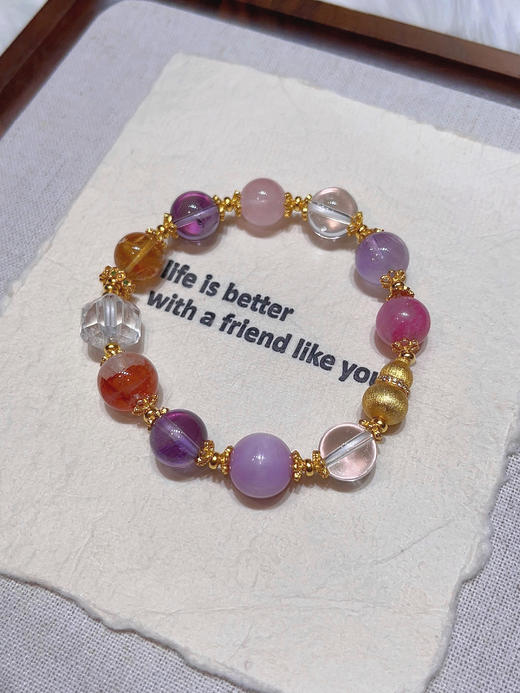【新品上线】葫芦粉紫水晶彩银手链招财转运旺事业时尚七夕礼物女友，支持门店自取/包邮到家。 商品图3