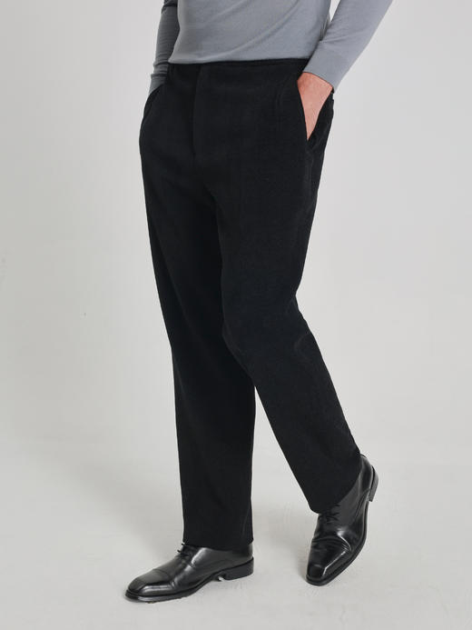 callisto蓝调璀璨黑雪尼尔羊毛西裤 商品图2