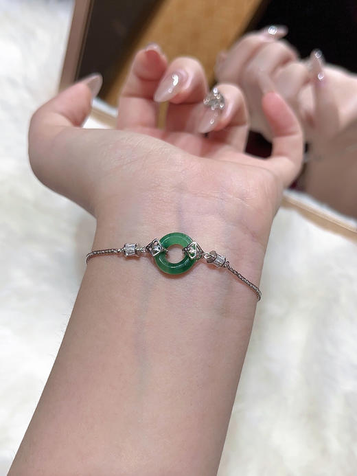 【新品上线】新中式手链平安扣招桃花手链女款纯银平安扣小众如意首饰，支持门店自取/包邮到家。 商品图1