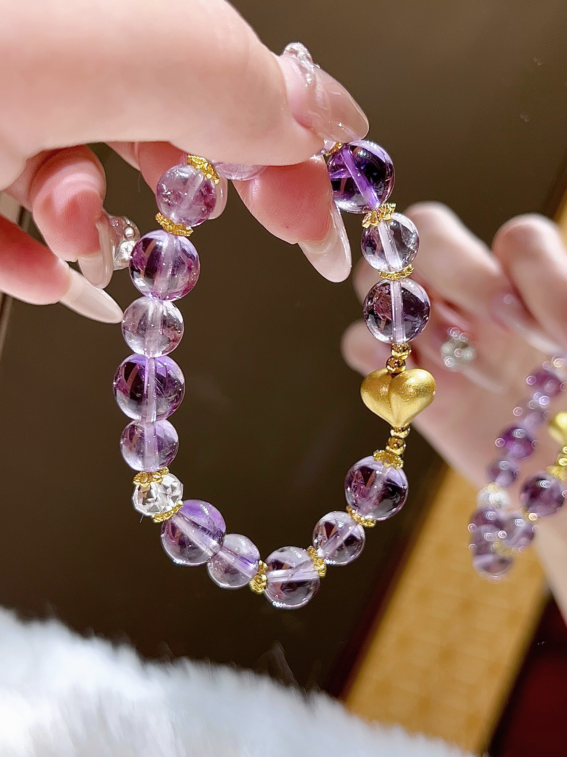 【新品上线】爱心屁桃彩银手链，新款时尚小众转运珠手工编织手链七夕送女友礼品，支持门店自取/包邮到家。