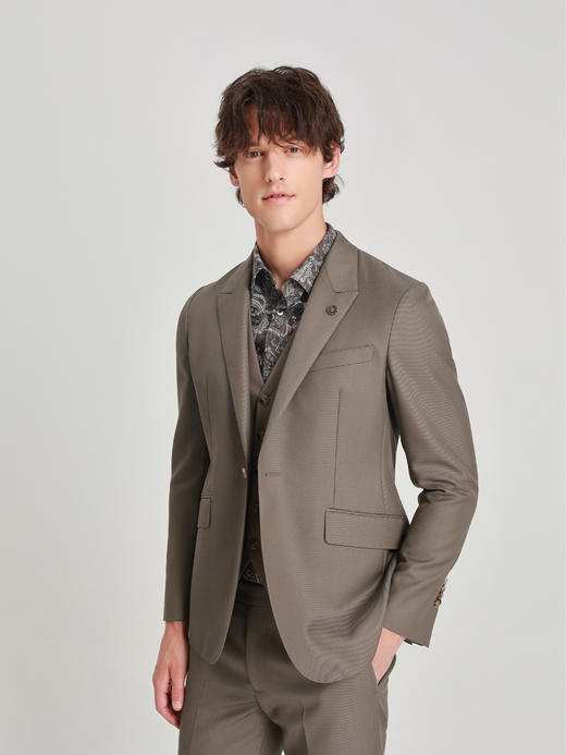 callisto雪茄棕绵羊毛西服 商品图3