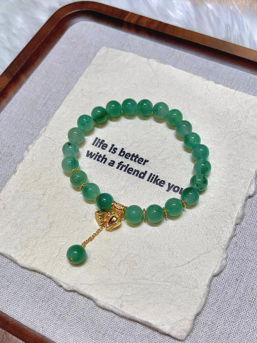 【新品上线】非洲翠玉碧玉手串女款两世欢玉手链莲藕莲蓬小众手饰送女朋友，支持门店自取/包邮到家。 商品图3