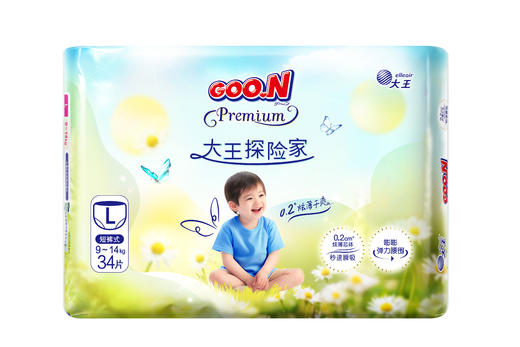 大王短裤式婴儿纸尿裤大王探险家系列L34片/XL28片/XXL25片/XXXL21片 商品图3