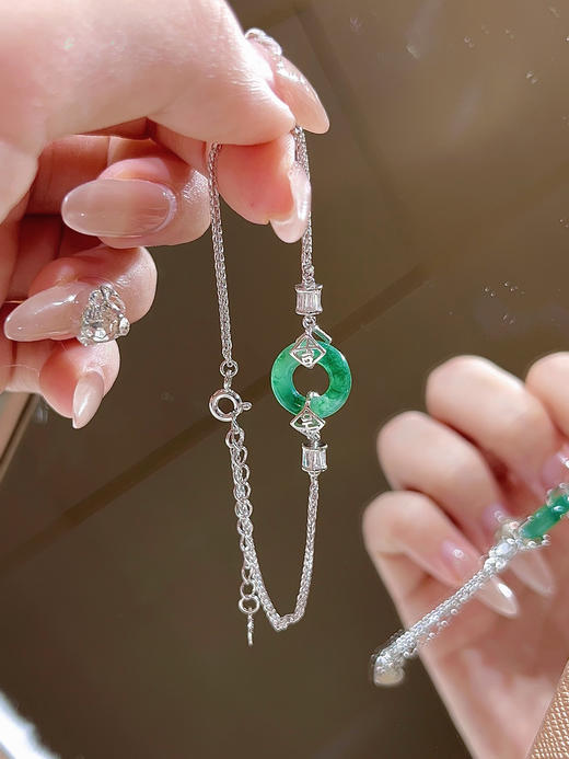 【新品上线】新中式手链平安扣招桃花手链女款纯银平安扣小众如意首饰，支持门店自取/包邮到家。 商品图0