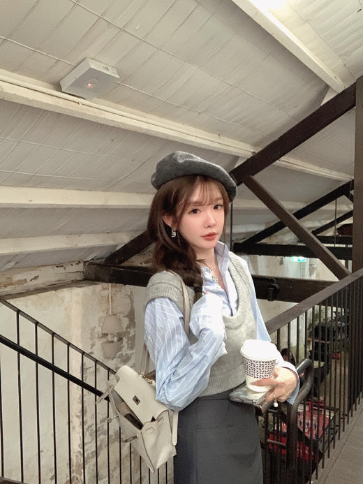 金蘑菇菇 布达佩斯 迷人衬衫组/ 秋冬通勤线 假两件衬衫 商品图0