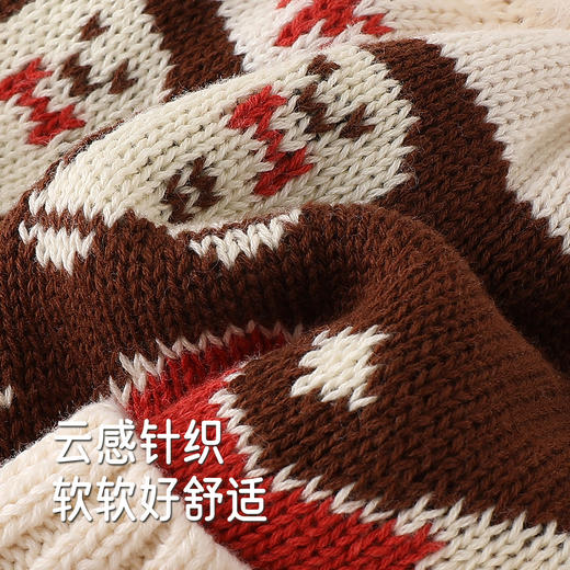 【商场同款】英氏儿童帽子姜饼男孩保暖提花潮流毛线帽新款 商品图1