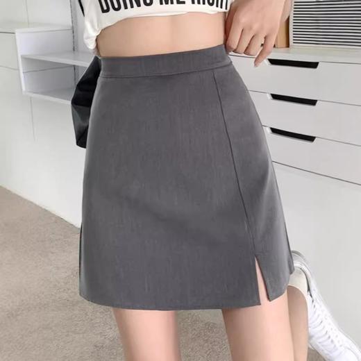 高腰防走光A字开叉包臀裙灰色半身裙女小个子设计感西装短裙女夏 商品图0