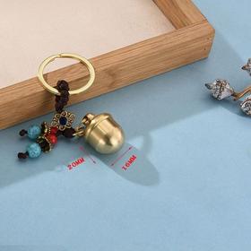 （随身应急小药瓶）随身黄铜药盒急救药品密封防水收纳盒黄铜便携钥匙扣挂件迷你药瓶