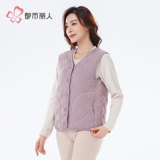都市丽人保暖内衣羊毛绗缝女士加厚塑身保暖背心单件LWH4A6 商品图2