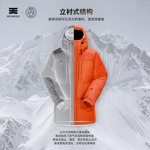 天石鹅铠甲800蓬鹅绒加厚防风羽绒服男士女士中长款雪山东北严寒GX013 商品图9