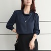 「自」全新升级【铂金会员174/天猫229/差价55】(00024)洛诗琳设计感宽松长袖衬衫女2025秋季新款气质雪纺上衣女 商品缩略图0