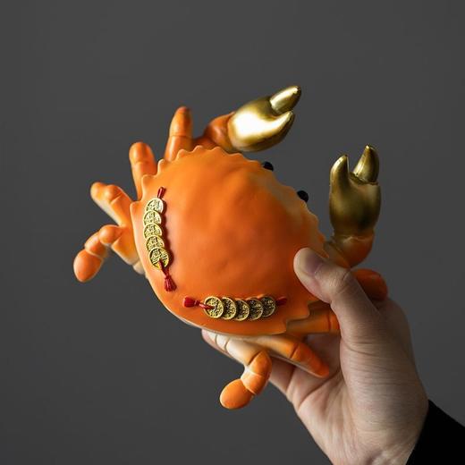 螃蟹树脂烟灰缸小茶办公室家用客厅带盖防飞中式可爱摆件装饰 商品图1