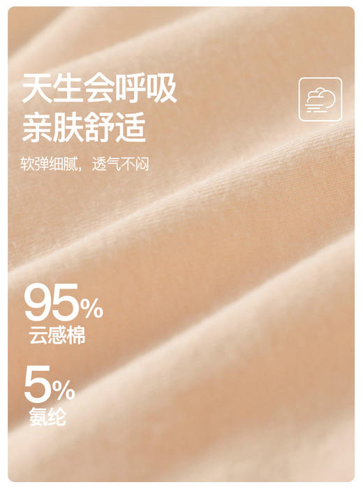 官网199！全棉*代三条装棉质亲肤裸感中腰纯色女士内裤7A抑菌透气全包臀三角裤 商品图2