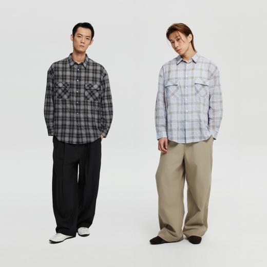 oneup轻薄格子口袋宽松衬衫 商品图2