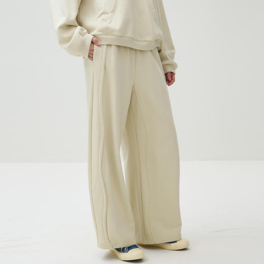 谜底阔腿裤长裤女2025秋新品百搭松紧腰抽绳休闲裤卫裤253MK1201 商品图1