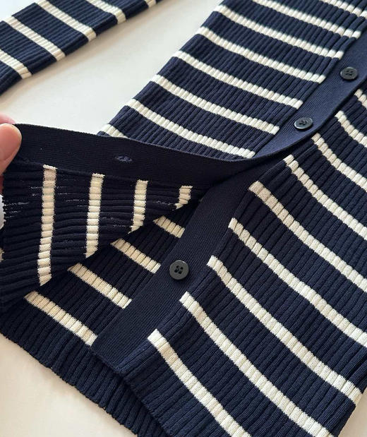 秦岚同款moco针织衫条纹衫开衫081404 商品图8