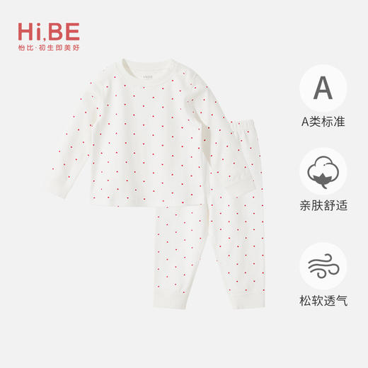 怡比HIBE爱心宝贝长袖圆领套装HY25AUN033白红色调80#-130# 商品图0