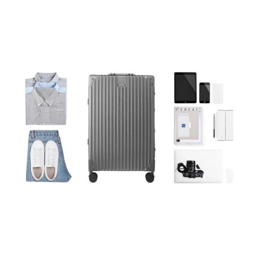 【出行必备】新款日本OMECHOO行李箱多功能铝框拉杆箱静音万向轮商务旅行箱 商品图0