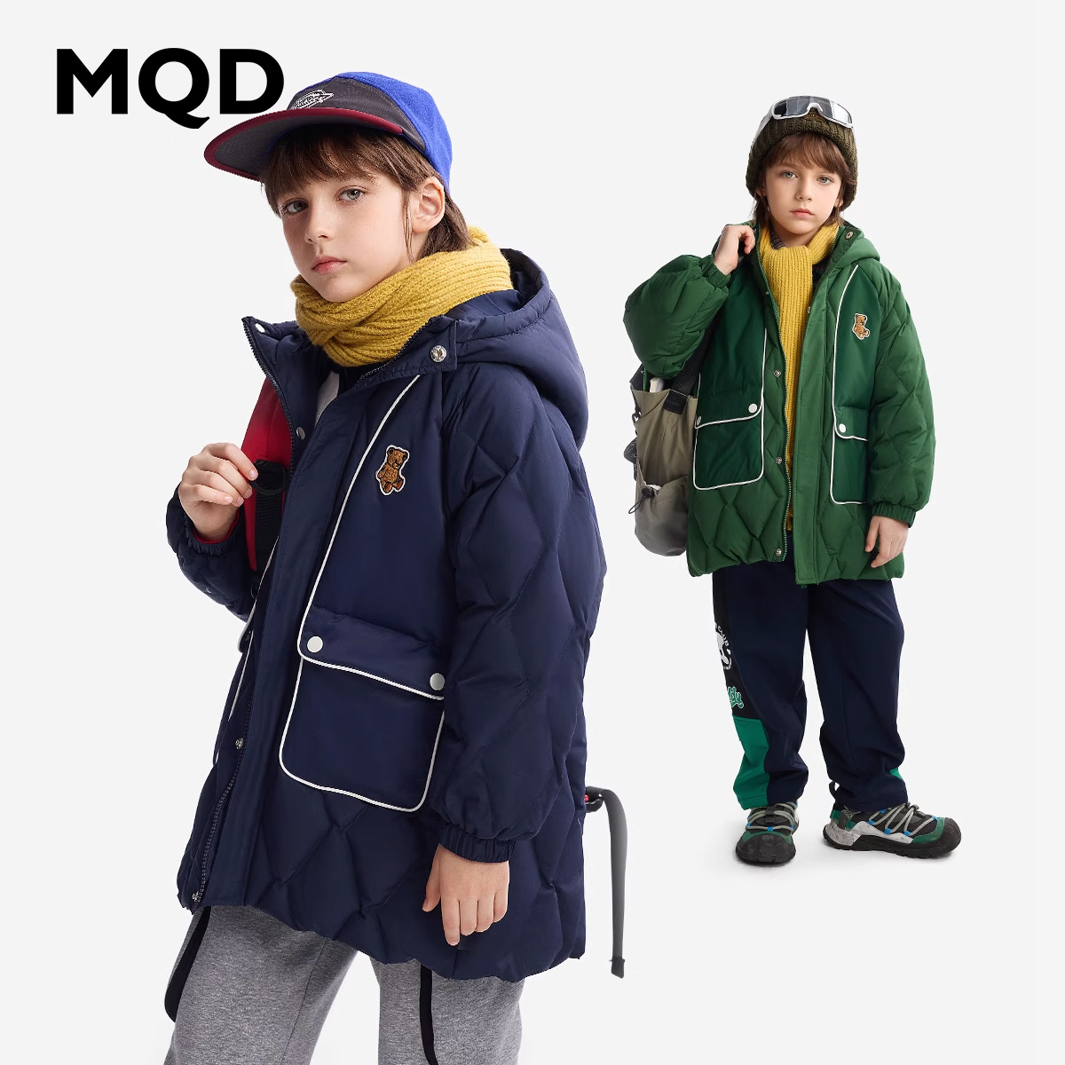 【秒】【MQD】【设计师系列】童装儿童羽绒服中长款冬季新款男童厚外套