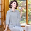 W294-58147-98-168妈妈夏装洋气质桑蚕丝衬衫中老年人女装夏季上衣真丝衬衣 商品缩略图1