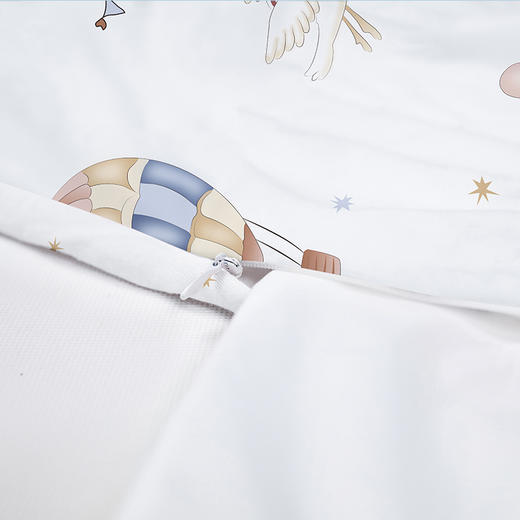 贝彤针织棉双胆被120*150cm（熊猫飞航标准款Cb2509白色/乖兔游车标准款Cb2509蓝灰） 商品图12