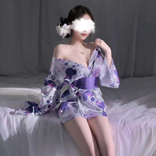 霏慕 樱花绘卷の诗意剪影和服ZY79 情趣内衣性感纯欲日式樱花和服火辣角色扮演睡衣情趣制服 商品图3