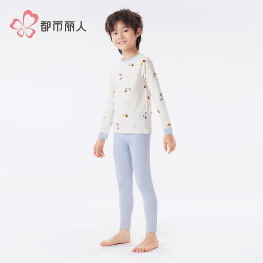 都市丽人男童女童可穿云柔棉儿童保暖衣长袖长裤棉质套装JWH1A3 商品图7