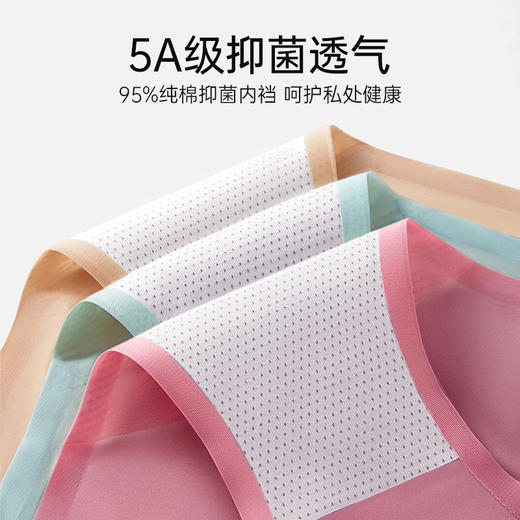 【3条装】拍大一码！Clarkarida卡恩 女士轻薄裸感冰丝网纱内裤 舒适裸感，无痕贴合，紧致包裹，提臀塑型，裆部蚕蛹蛋白5Ayi菌；透气不闷，吸湿速干；独立包装 商品图8