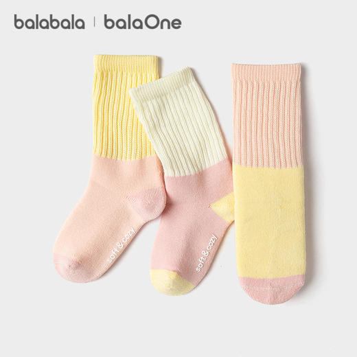 巴拉巴拉balaOne宝宝袜子冬保暖袜婴幼儿长袜子防着凉无骨三双装 商品图2