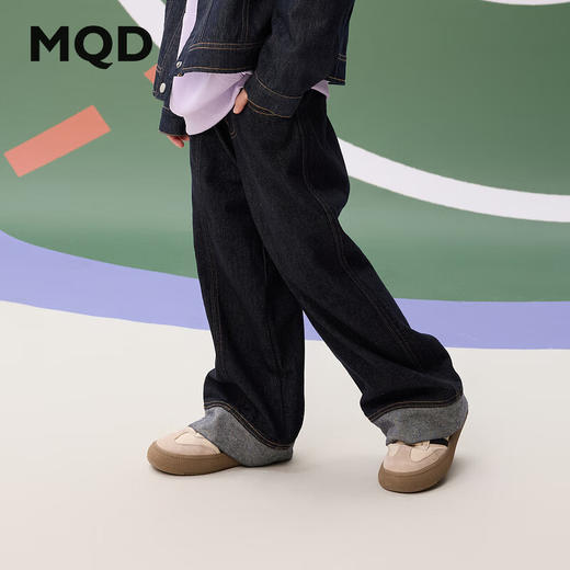 【MQD】女大童秋季新品休闲百搭牛仔长裤 商品图0