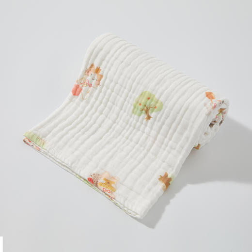怡比快乐森林6层纱布多功能巾HY25AUP206白绿色调110*110cm 商品图11