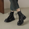 阿么手工女鞋系带厚底马丁靴增高不累脚复古辣妹风真皮短靴女5CM 商品缩略图1