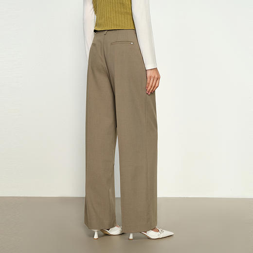NEELLY纳俪商场同款秋季新款时尚通勤百搭阔腿裤女微弹西装长裤N25084H04596 商品图1