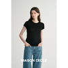 MAISON CECILE 两色/桑蚕丝卷边圆领优雅法式简约纯色针织短袖 商品缩略图4